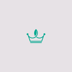 Leaf crown simple logo concept