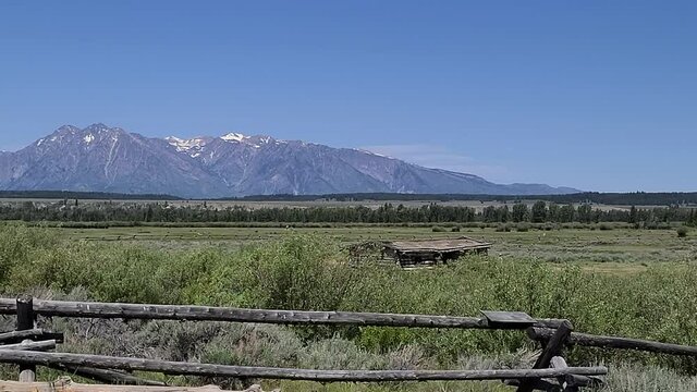 Grand Teton national park view from Cunningham Cabin in Wyoming