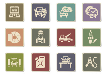 Car services icon set