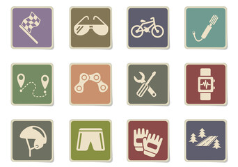 Cycle racing icon set