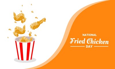 Vector illustration of fried chicken, as a banner, poster or template, national fried chicken day.