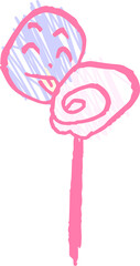 子供が描いたかわいいペロペロキャンディの落書き