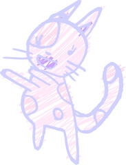子供が描いたかわいい猫の落書き