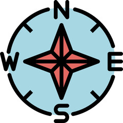 compass color outline icon