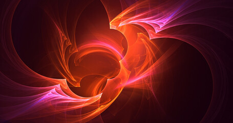 3D rendering abstract multicolor fractal light background