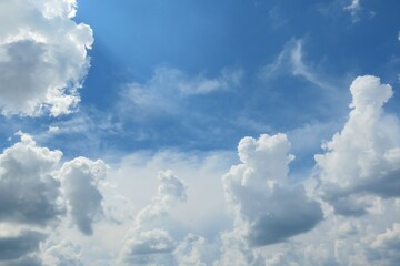 Blue sky with clouds, natural background