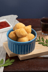 Brazilian snack coxinha of chicken.