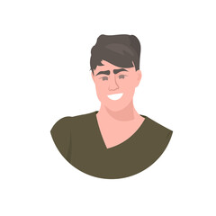 smiling man head avatar beautiful human face male cartoon character portrait