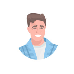 smiling man head avatar beautiful human face male cartoon character portrait