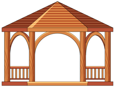 recommend clip art: Wooden gazebo isolated on white background