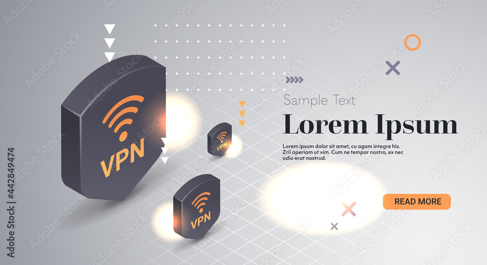 Poster virtual private network web security privacy concept secure vpn connection personal data protection