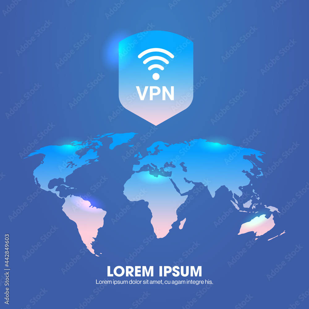 Poster virtual private network web security privacy concept secure vpn connection personal data protection