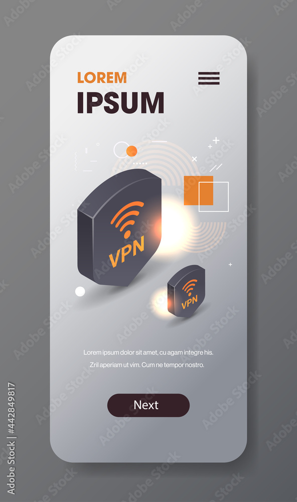 Poster virtual private network web security privacy concept secure vpn connection personal data protection