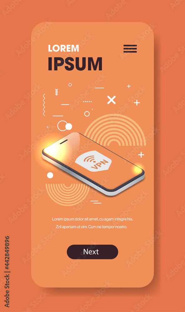 Poster virtual private network cyber web security and privacy concept secure vpn online connection