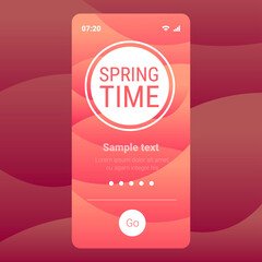 spring time hand drawn poster lettering banner invitation template smartphone screen mobile app