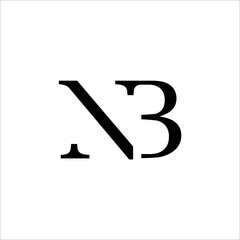 N and B Letter Logo Design Template Vector.