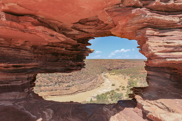 Nature's window and dry river bed in Kalbarri National Park