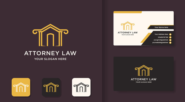 simple law house logo, and simple business card