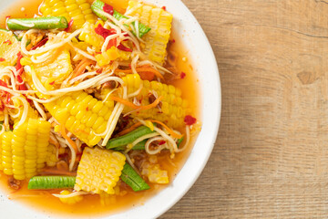 Som Tum - Thai spicy papaya salad with corn