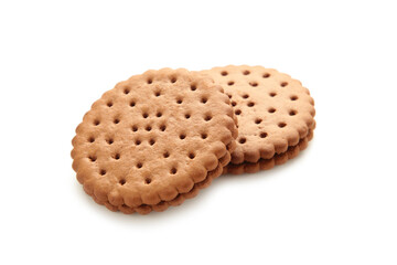 Chocolate chip cookie isolated on white background