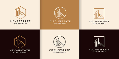 real estate logo with scratch line