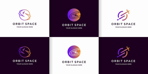 circular satellite orbit logo