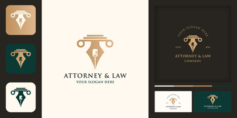 podcast pen law logo and business card