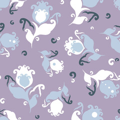 Seamless pattern of decorative elements on a pastel background. Can be used for your design.