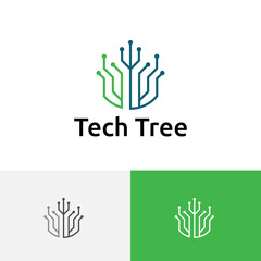 Technology Tree Circuit Branch Computer Electronic Logo