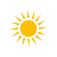 Sun icon on white background.