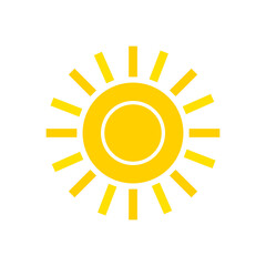 Sun icon on white background.