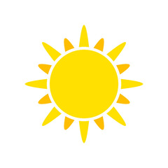 Sun icon on white background.