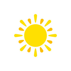 Sun icon on white background.