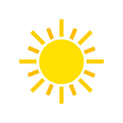 Sun icon on white background.