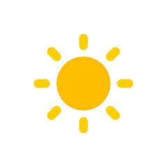 Sun icon on white background.