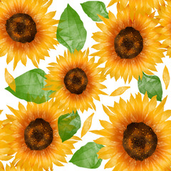The pattern of a sunflower with leaves, its petals have flown away . Can be used for your design.