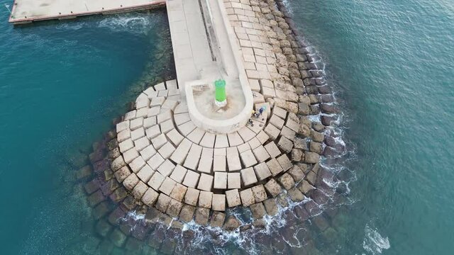 Aerial views on a clody day in the Javea's Port