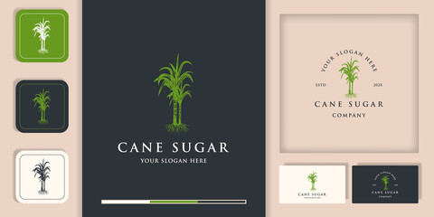cane sugar logo design and business card design - obrazy, fototapety, plakaty