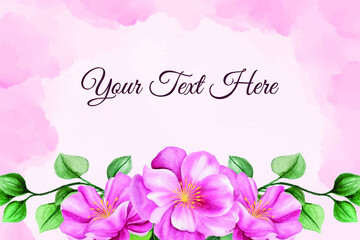 Colorful watercolor background with flowers. Style with a copy for text. The backdrop for greeting cards, sales, advertisements, invitations, posters, banners, and placards.