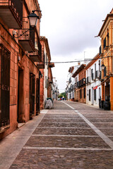 Old and majestic houses in the streets of Villanueva de los Infantes village