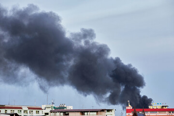 smoke from a fire isolated in the city