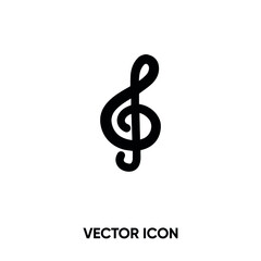 Music note vector icon . Modern, simple flat vector illustration for website or mobile app.Musical sign symbol, logo illustration. Pixel perfect vector graphics	