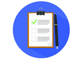 clipboard and pencil isolated background.