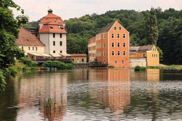 Fototapeta na wymiar Görlitz; Neißeufer an der Obermühle