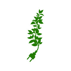 Green energy icon isolated on white background
