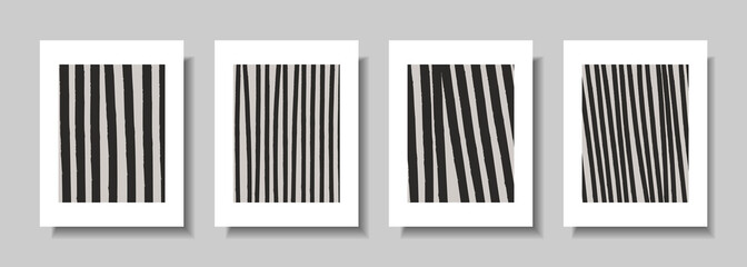 Abstract wall arts vector collection. Minimal and natural wall art. Vector illustration. Black and white organic shape Art design for poster, print, cover, wallpaper, etc