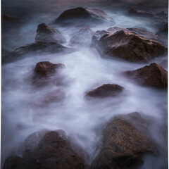 waves on the rocks