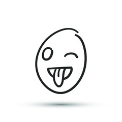 Isolated vector illustration of facial expression on white background.	