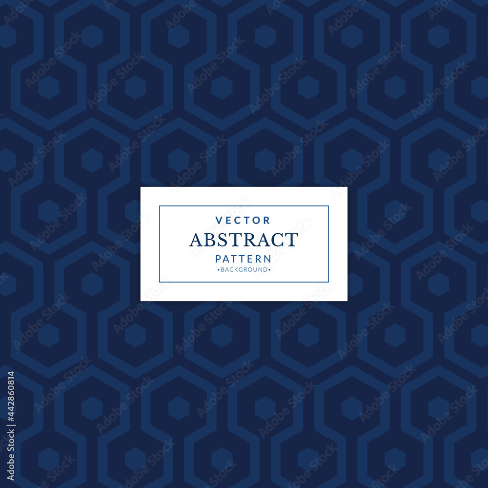 Poster modern hexagon lines blue color geometric seamless pattern. seamless hexagon vector pattern.