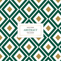 Abstract gold and green diamond square geometric background. Abstract geometric golden green square seamless pattern.